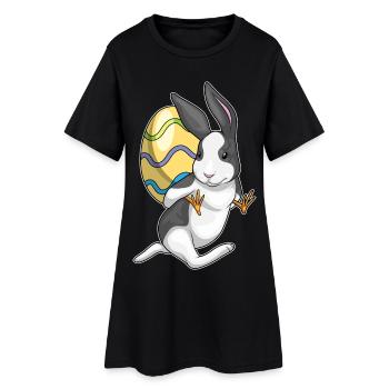 Hase Ostern Küken - Frauen T-Shirt-Kleid - Schwarz - Vorne