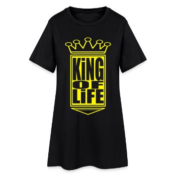 Couronne royale avec texte « Roi de la vie » en gras - Robe T-shirt Femme - noir - Devant