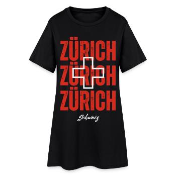 J’aime Zurich, Zurich Suisse - Robe T-shirt Femme - noir - Devant