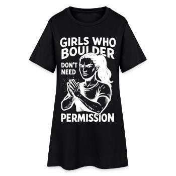 Bouldering strong women - bouldering without permission - Women’s T-Shirt Dress - black - Front