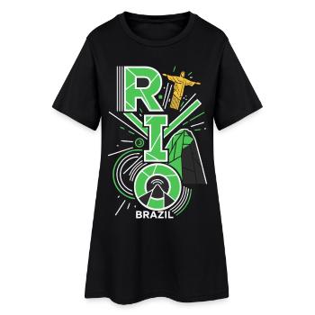 Rio de Janeiro : silhouette du Brésil - Robe T-shirt Femme - noir - Devant