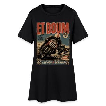 ET BOUM - Robe T-shirt Femme - noir - Devant