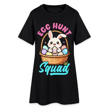 Happy Easter Sweet Easter Bunny Egg Hunt Easter Eggs - Women’s T-Shirt Dress - black - Front