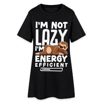 Lustiges Faultier Geschenk - Frauen T-Shirt-Kleid - Schwarz - Vorne