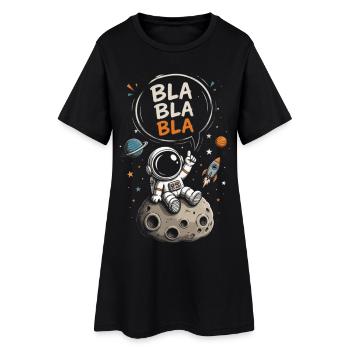 Astronaute Blabla sur la Lune - Robe T-shirt Femme - noir - Devant