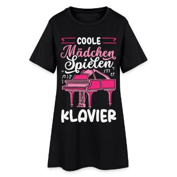 Piano Klavier Musiker Geschenk Geschenkidee - Frauen T-Shirt-Kleid - Schwarz - Vorne