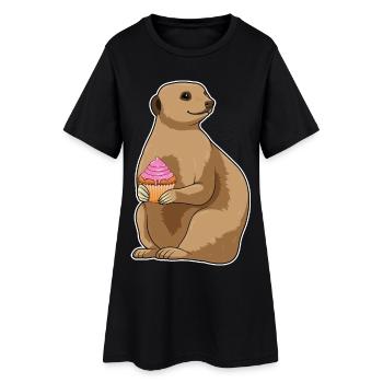 Muffin suricate - Robe T-shirt Femme - noir - Devant