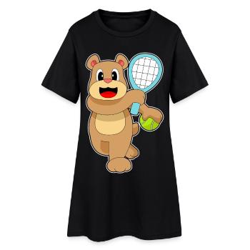 Raquette de tennis Bear Tennis - Robe T-shirt Femme - noir - Devant