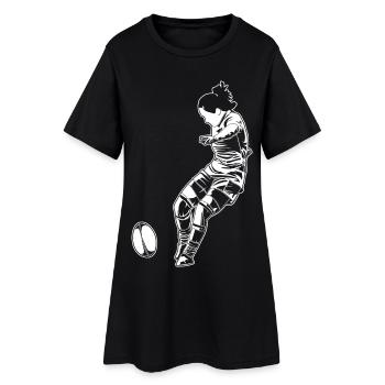 Joueuse de rugby filles - Robe T-shirt Femme - noir - Devant