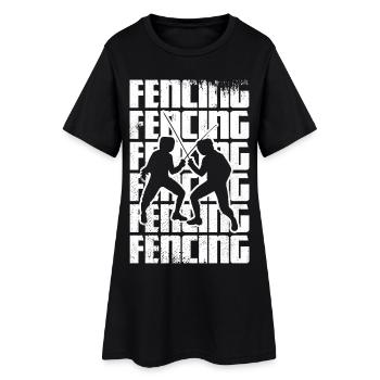 Klassisches Fechten Skizze - Frauen T-Shirt-Kleid - Schwarz - Vorne