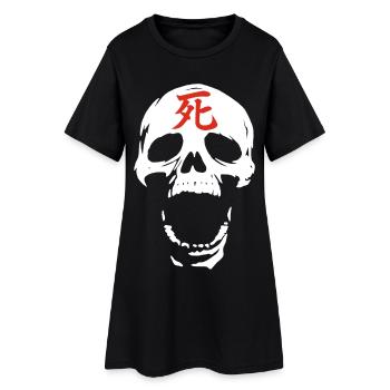 Le crâne blanc et la mort rouge - Robe T-shirt Femme - noir - Devant