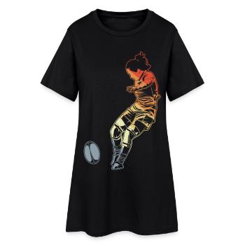Rugby féminin - Robe T-shirt Femme - noir - Devant