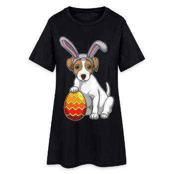 Oreilles de lapin de Pâques de chien - Robe T-shirt Femme - noir - Devant