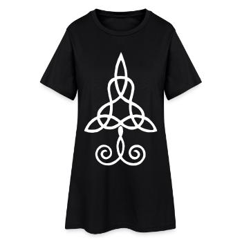 Weißer Baum und Natur - Frauen T-Shirt-Kleid - Schwarz - Vorne