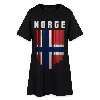 Drapeau norvégien, fierté norvégienne - Robe T-shirt Femme - noir - Devant
