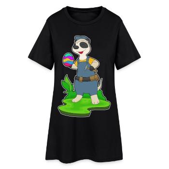 Artisan de Pâques suricate - Robe T-shirt Femme - noir - Devant