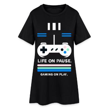 Jeux en jeu - Robe T-shirt Femme - noir - Devant