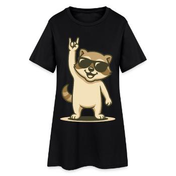 Bébé Rock’n’Raccoon - Robe T-shirt Femme - noir - Devant