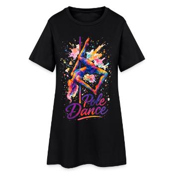 Pole Dance Pole Dancer Aquarelle Cadeau coloré - Robe T-shirt Femme - noir - Devant