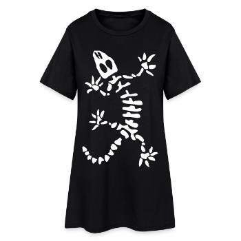 Squelette de gecko : lézard, reptile et os - Robe T-shirt Femme - noir - Devant