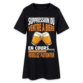 Suppression Du Ventre À Bière En Cours Humour - Robe T-shirt Femme - noir - Devant