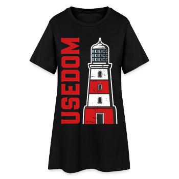 Île USEDOM MER BALTIQUE Vacances Phare Drôle - Robe T-shirt Femme - noir - Devant