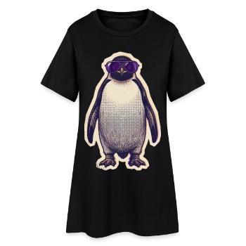 Penguin with sunglasses - Women’s T-Shirt Dress - black - Front