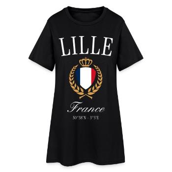 Couronne des armoiries de Lille France – Souvenir de voyage - Robe T-shirt Femme - noir - Devant
