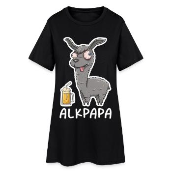 Alkpapa Alpaca with Beer Mug – Funny Saying - Women’s T-Shirt Dress - black - Front
