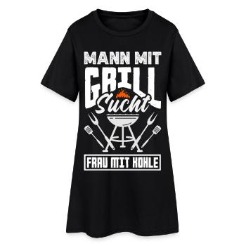 Grillmeister Geschenk Fleisch Wurst & Bier - Frauen T-Shirt-Kleid - Schwarz - Vorne