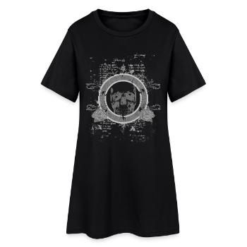 skull vintage lady✭ - Frauen T-Shirt-Kleid - Schwarz - Vorne