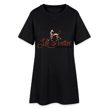 Life is better - Podenco - Women’s T-Shirt Dress - black - Front