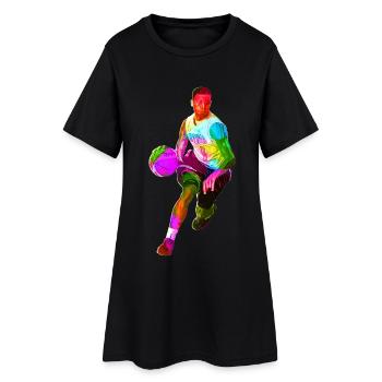 Basketteurs colorés - Robe T-shirt Femme - noir - Devant