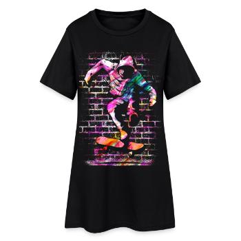 Vêtements de skate | Magenta Skater | Skateboard - Robe T-shirt Femme - noir - Devant