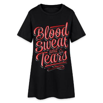 Sang sueur et larmes - lettrage de typographie - Robe T-shirt Femme - noir - Devant