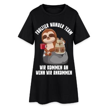 Faultier Gruppe Wandergruppe Berg Wanderung - Frauen T-Shirt-Kleid - Schwarz - Vorne