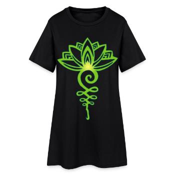 lotus vert éternel - Robe T-shirt Femme - noir - Devant