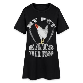 Mon animal mange votre nourriture poulet poulets grains - Robe T-shirt Femme - noir - Devant