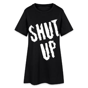 Sei still! (weiß) - Frauen T-Shirt-Kleid - Schwarz - Vorne