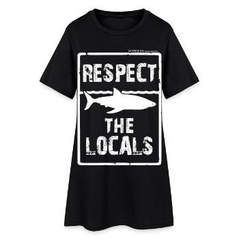 Respekt den Locals - Hai-Silhouette - Frauen T-Shirt-Kleid - Schwarz - Vorne