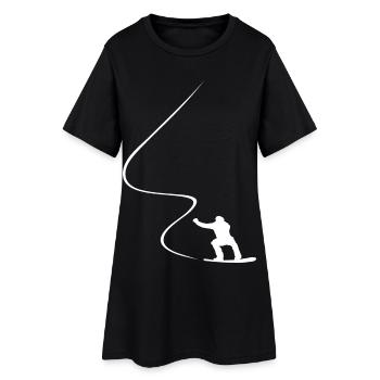 Snowboarder, Curve, Downhill, Freerider, Winter - Women’s T-Shirt Dress - black - Front