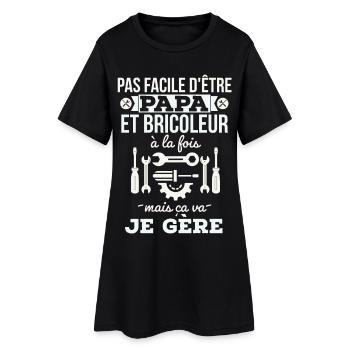 Papa bricoleur: ça gère - Robe T-shirt Femme - noir - Devant