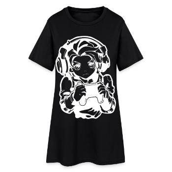 Dessin de Gamer Boy - Robe T-shirt Femme - noir - Devant