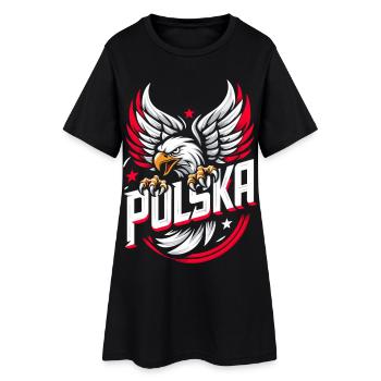 Polska Pologne Aigle Emblème Drapeau Drapeau Cadeau - Robe T-shirt Femme - noir - Devant