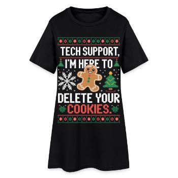 Dicton de cookie du support technique - Robe T-shirt Femme - noir - Devant