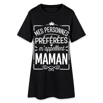 Meine Lieblingsmenschen nennen mich Mama - Frauen T-Shirt-Kleid - Schwarz - Vorne
