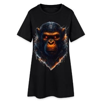 Singe cyberpunk - Robe T-shirt Femme - noir - Devant