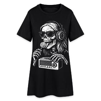 Skeleton DJ Radio Black White - Women’s T-Shirt Dress - black - Front
