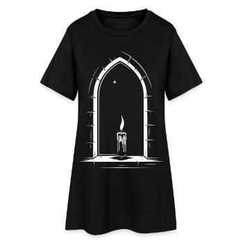Imbolc candle in the window - Women’s T-Shirt Dress - black - Front
