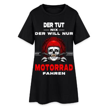 Il ne fait rien, il veut juste faire de la moto - Robe T-shirt Femme - noir - Devant